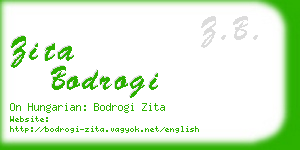 zita bodrogi business card